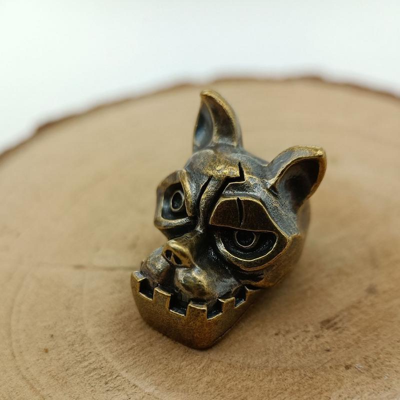 Bulldog Head Brass Knife Bead  - Edc Everyday Carry Knives 评论和价格