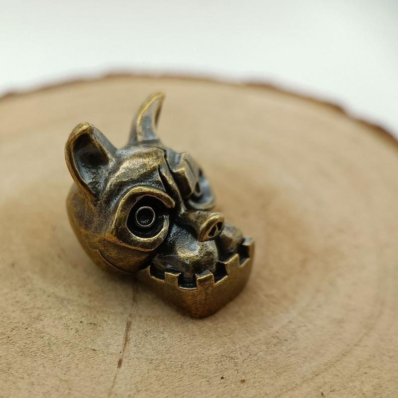 Bulldog Head Brass Knife Bead  - Edc Everyday Carry Knives 评论和价格