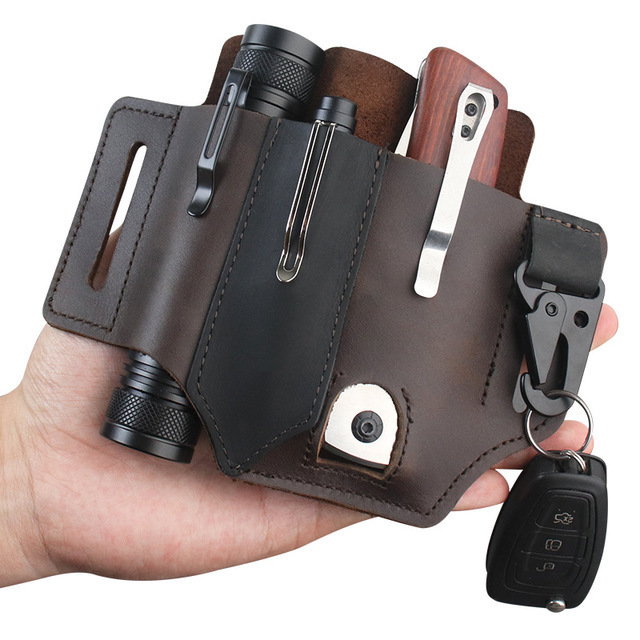 Leather EDC Tool Pouch Outdoor - Edc Carry Fanny Pack 评论和价格