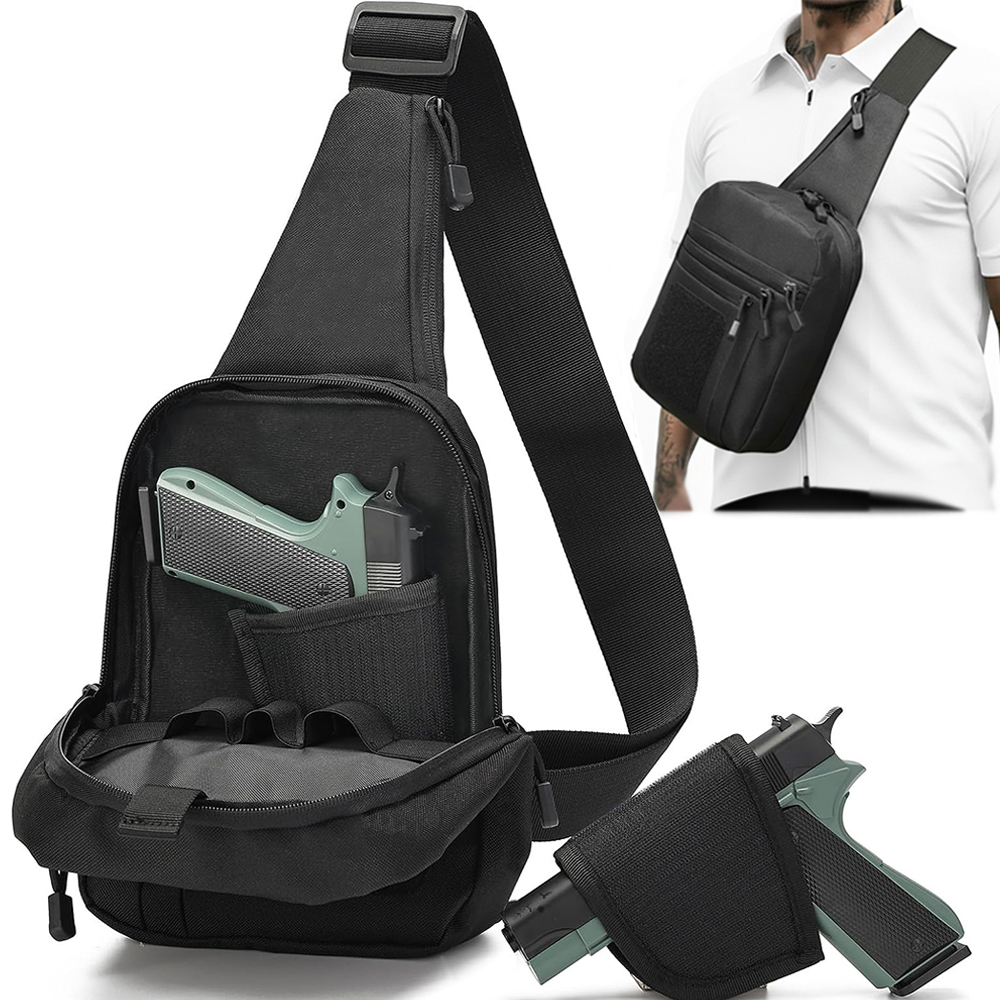 Tactical Pistol Gun Bag Concea - Edc Concealed Carry Sling Bag 评论和价格